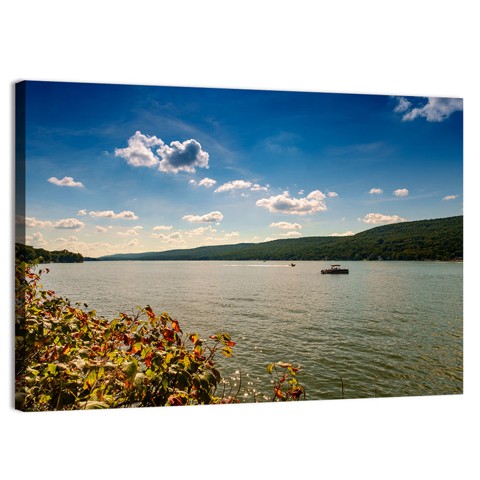 Greenwood Lake Autumn View Wall Art as a canvas print