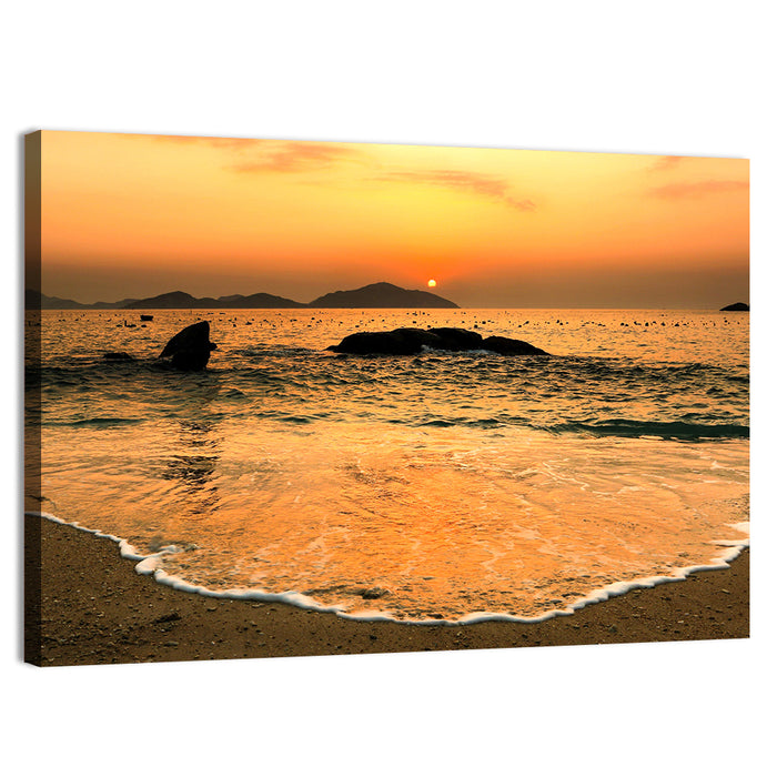 Khanh Hoa Beach Sunset Wall Art as a canvas print