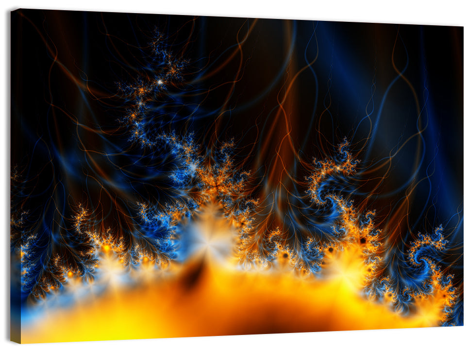 Solar Flare Fractal Flame Wall Art, canvas print, landscape