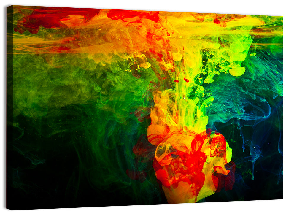 Dynamic Ink Plumes Abstract Wall Art, canvas print, landscape