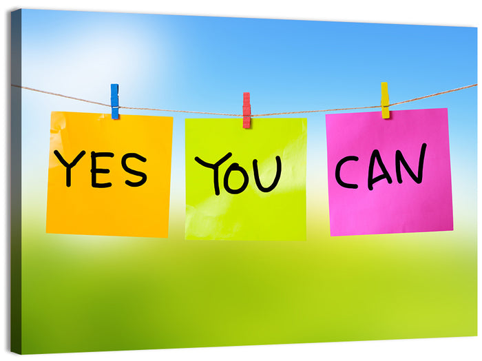 Yes You Can Post-it Notes Wall Art as a canvas print