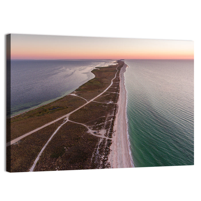 Byriuchyi Island Coastline Wall Art as a canvas print