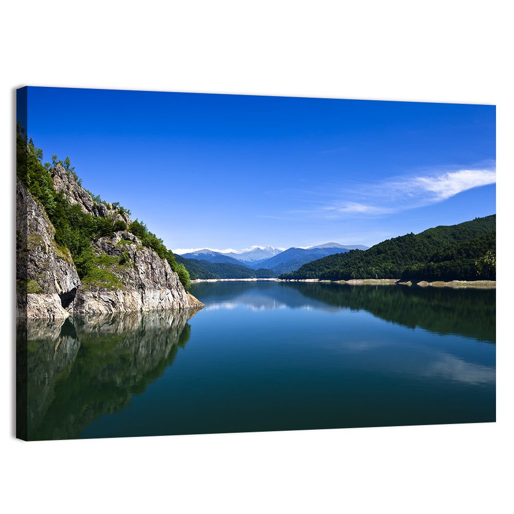 Calm Mountain Lake Reflection Wall Art, canvas print, landscape