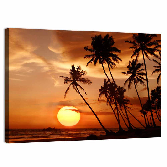 Sri Lankan Beach Sunset Wall Art as a canvas print