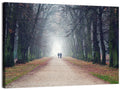Foggy Tree Lined Walkway in Autumn Wall Art