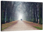 Foggy Tree Lined Walkway in Autumn Wall Art