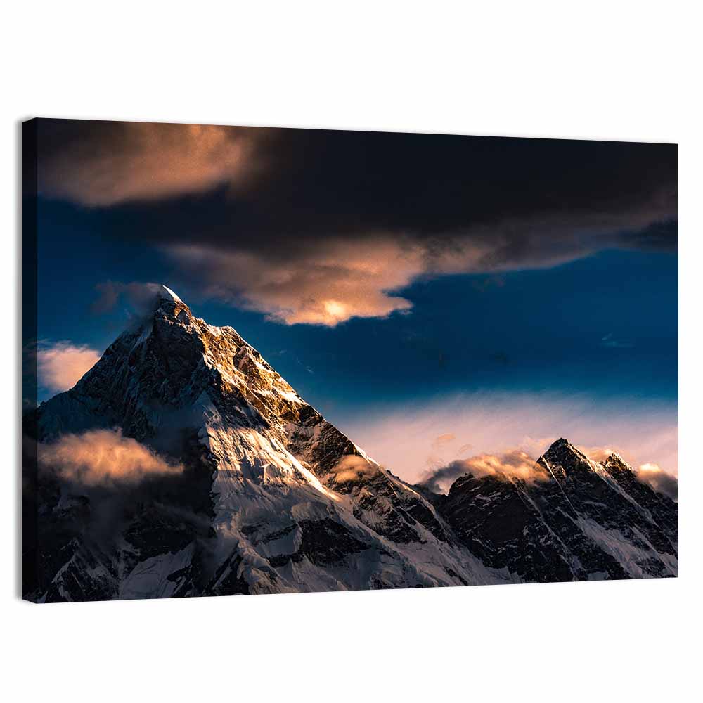 Mt Masherbrum Golden Hour Wall Art, canvas print, landscape