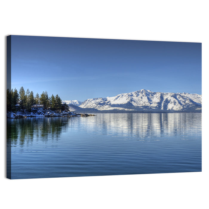Elk Point Lake Tahoe Reflection Wall Art as a canvas print