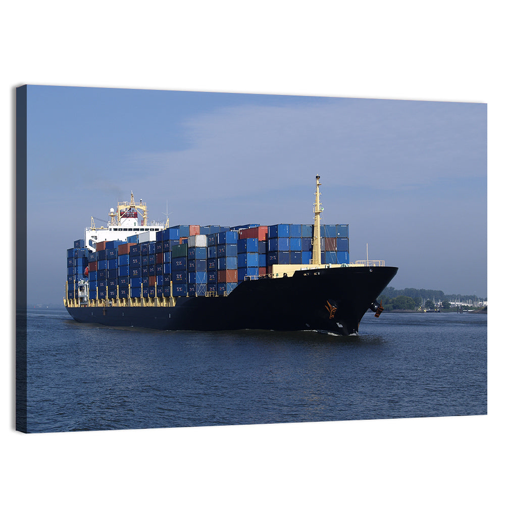 Container Ship in Motion Wall Art, canvas print, landscape