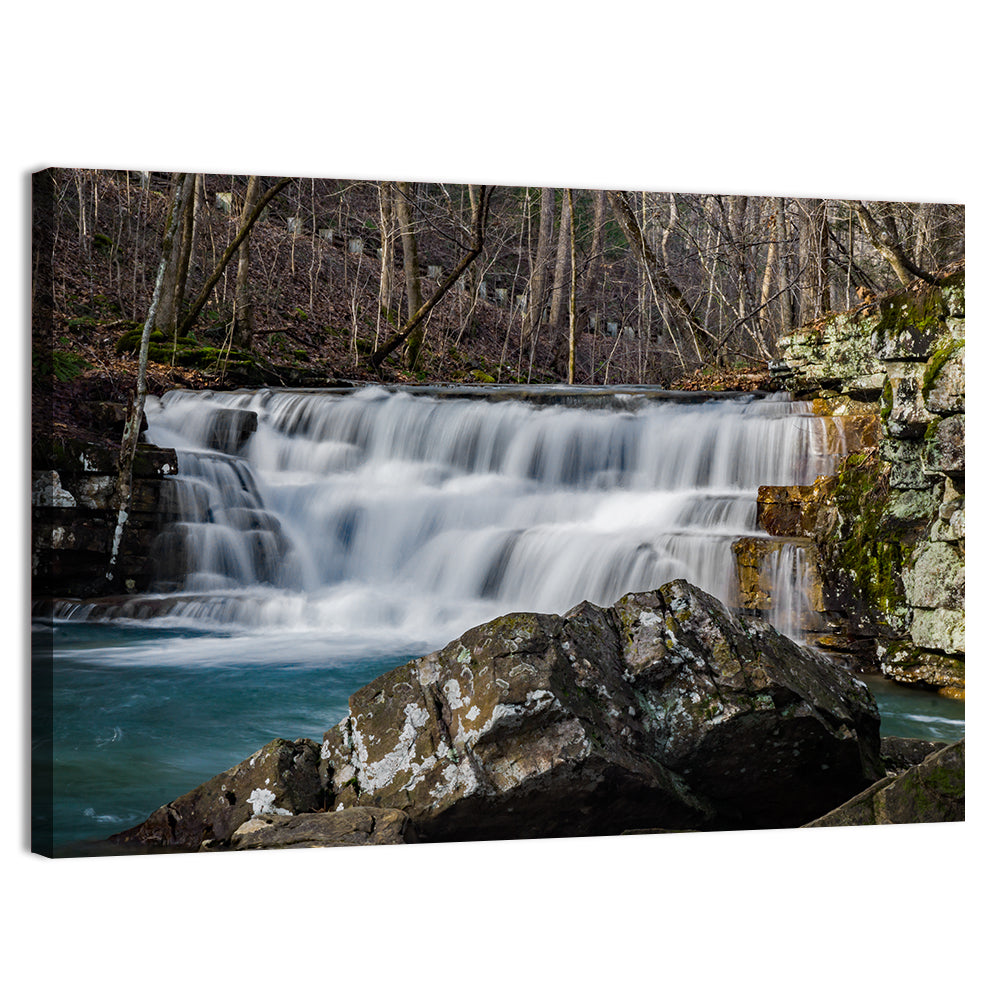 Fenwick Mines Mossy Rock Waterfall Wall Art