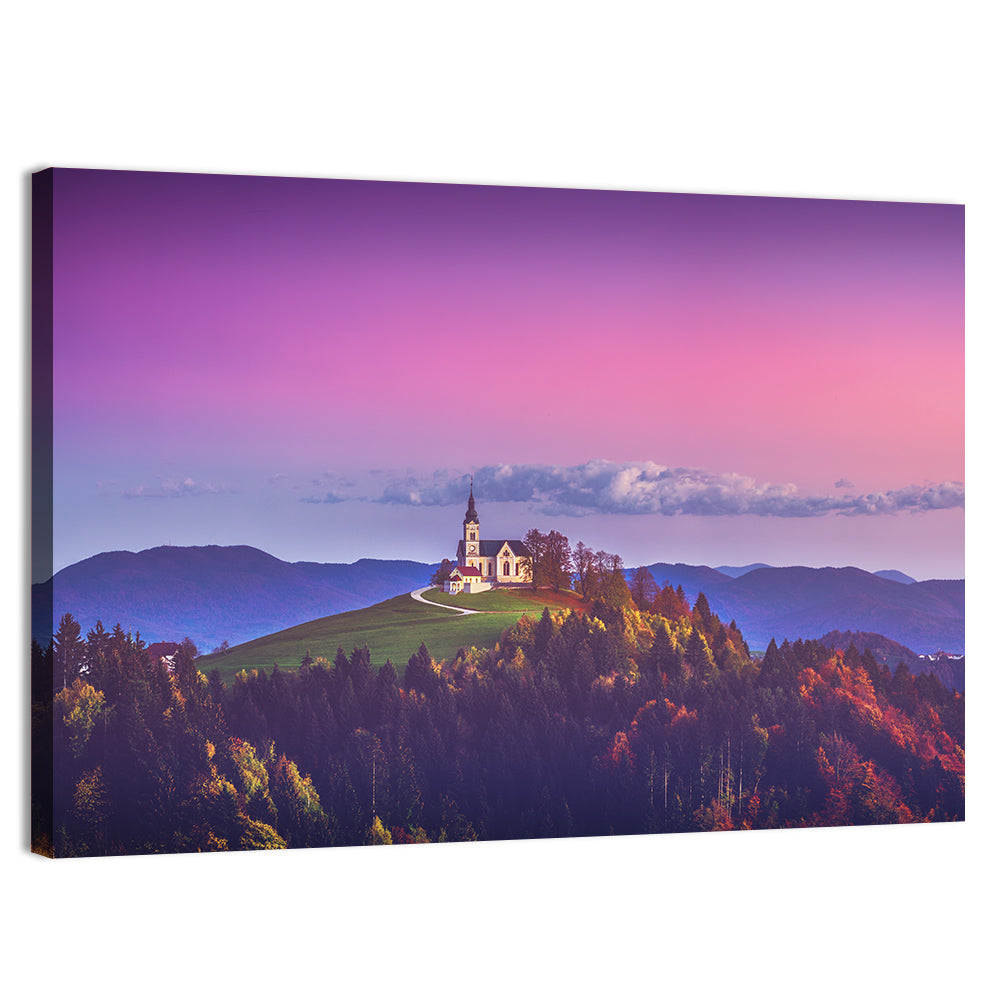 Saint Leonard Hilltop Church Wall Art, canvas print, landscape