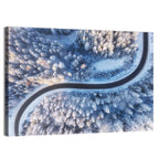 Winding Snow-covered Forest Road Wall Art