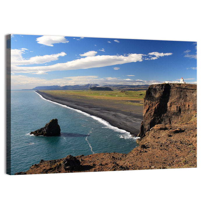 Dyrhólaey Black Sand Beach and Sea Stack Wall Art as a canvas print