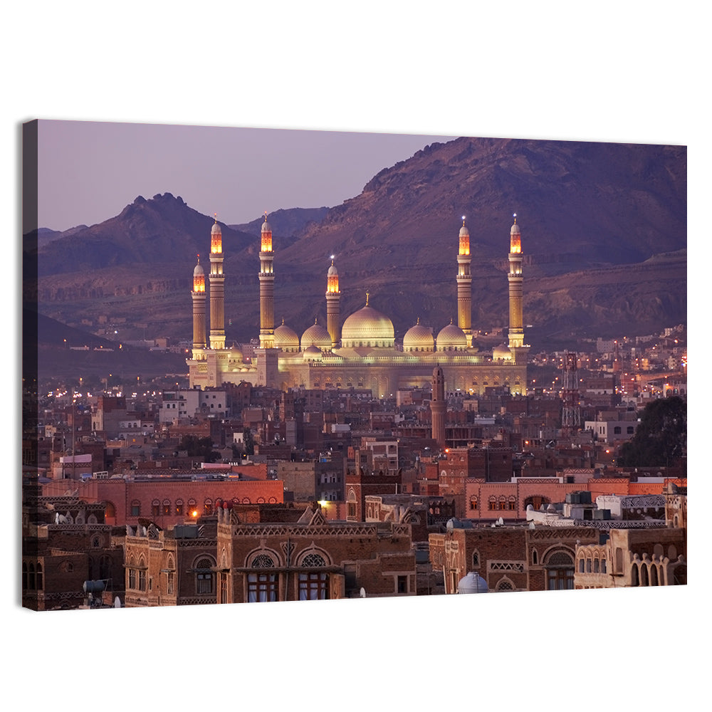 Al-saleh Mosque at Dusk Wall Art