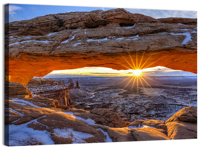 Sunrise at Mesa Arch Wall Art as a canvas print