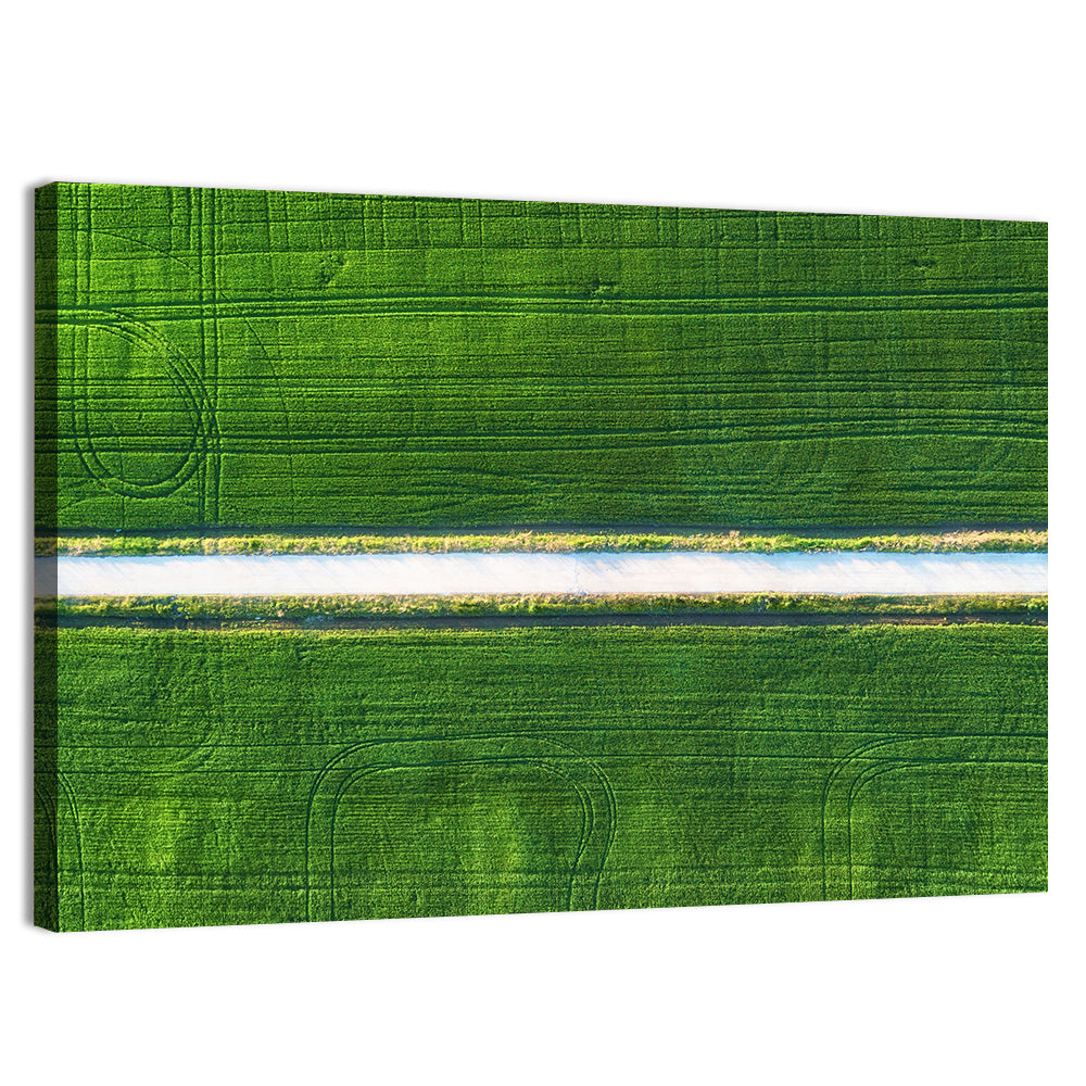 Aerial Irrigation Canal View Wall Art, canvas print, landscape