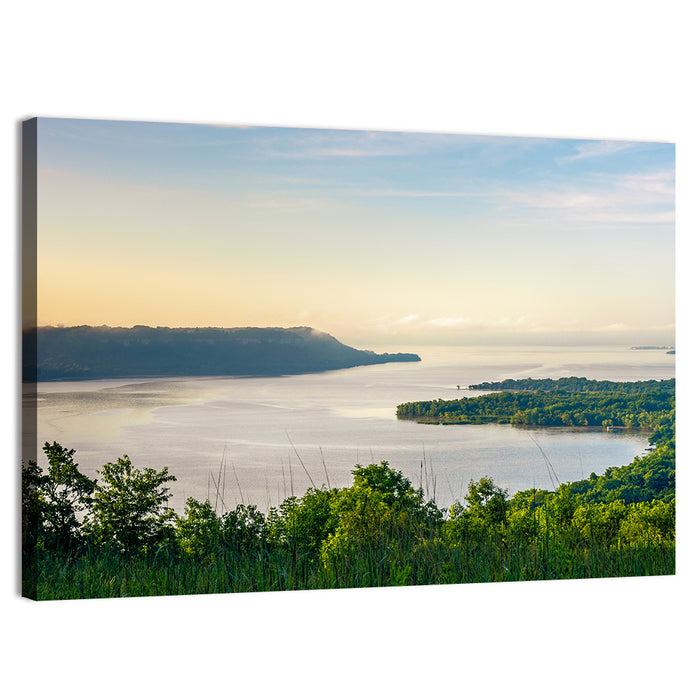 Mississippi River and Lake Pepin Wall Art as a canvas print
