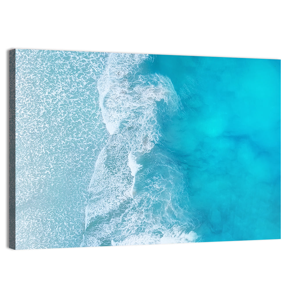 Turquoise Aerial Ocean Waves Wall Art