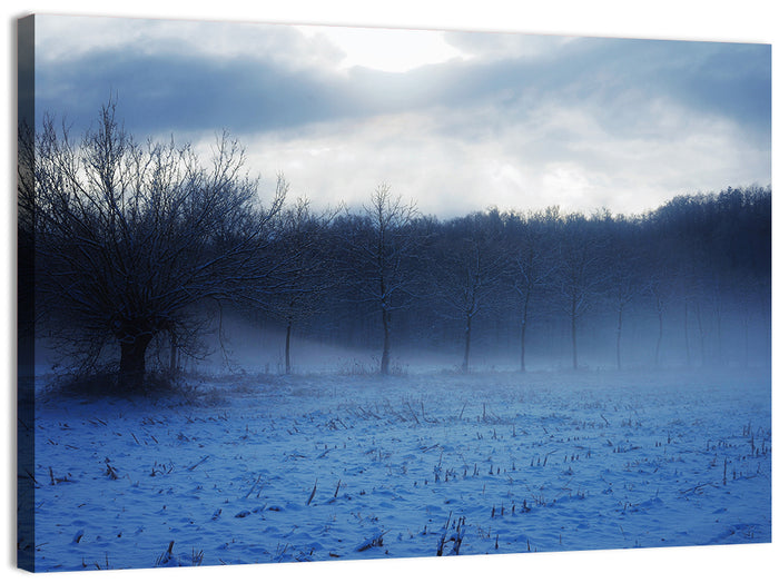 Snowy Italian Countryside Wall Art as a canvas print