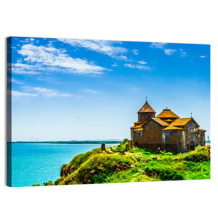 Sevanavank on Lake Sevan Wall Art as a canvas print