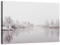 Frozen River Reflection in Winter Fog Wall Art