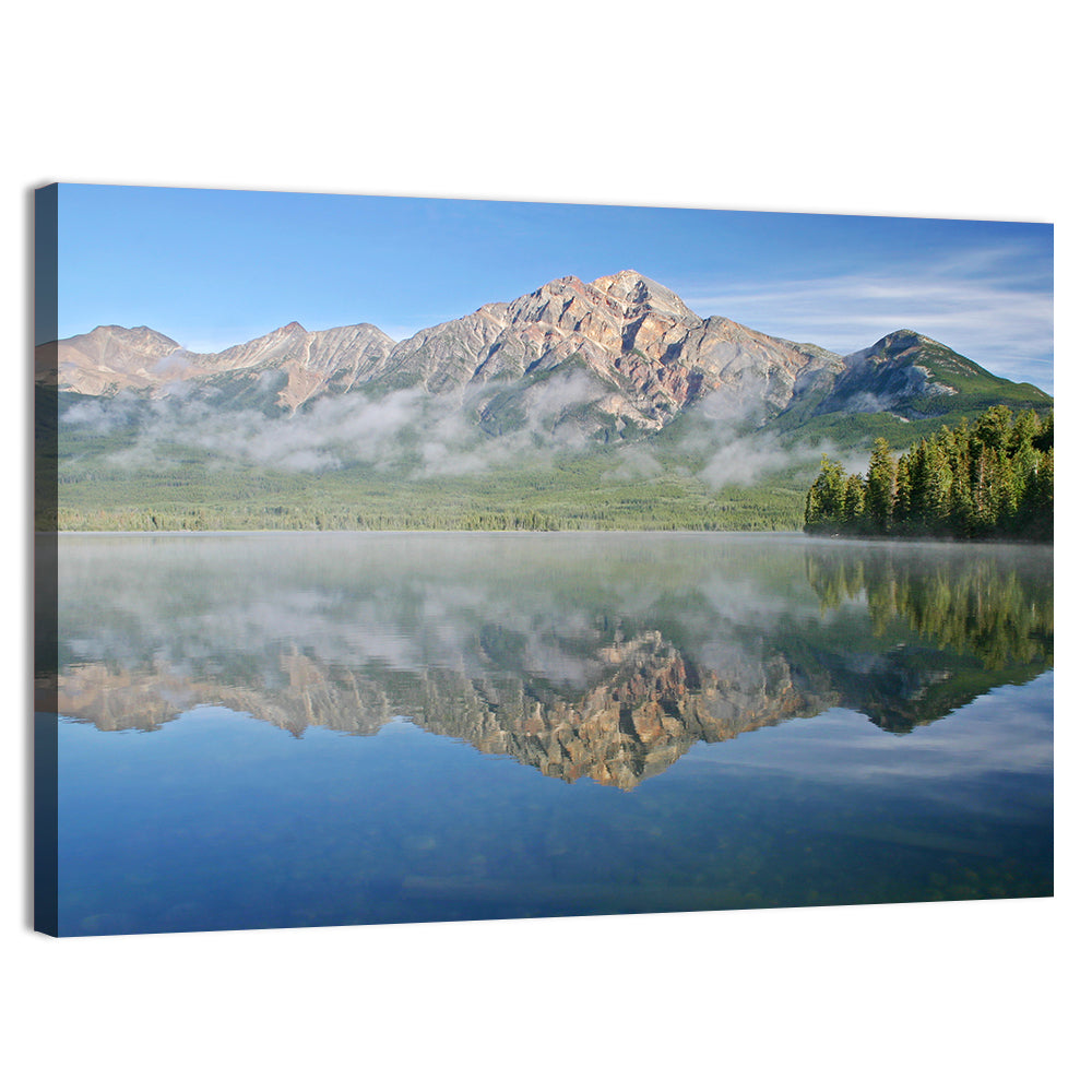 Pyramid Mountain Reflection Wall Art, canvas print, landscape