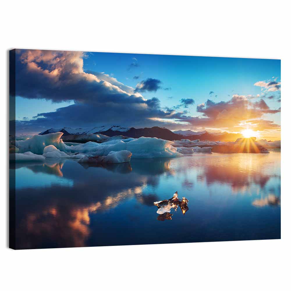 Jokulsarlon Sunrise Reflection Wall Art
