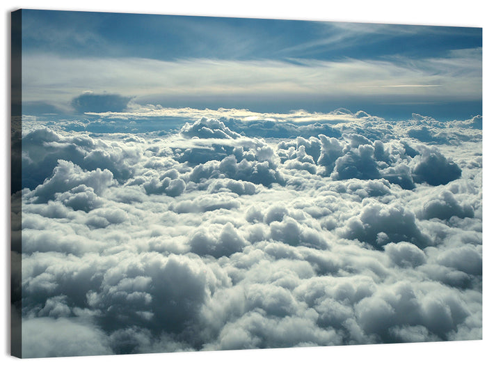 Aerial View Above Clouds Wall Art as a canvas print