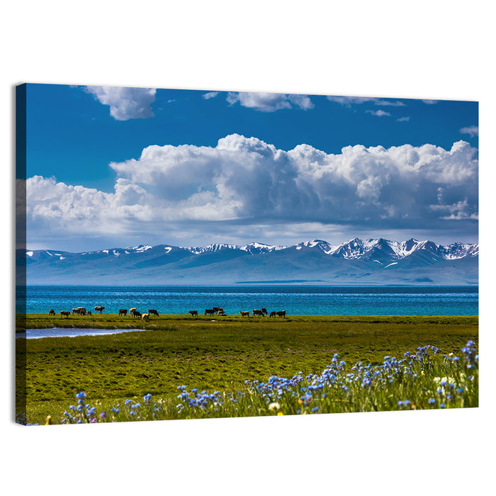 Song Kol Wildflower Shore Wall Art as a canvas print