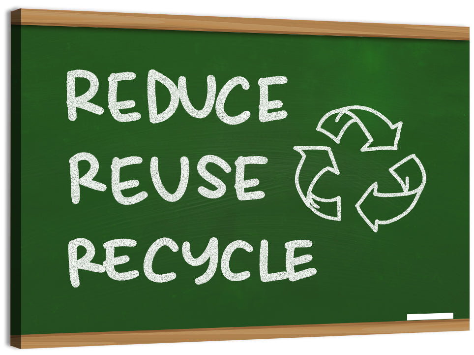Reduce Reuse Recycle Chalkboard Wall Art – CanvasPiece