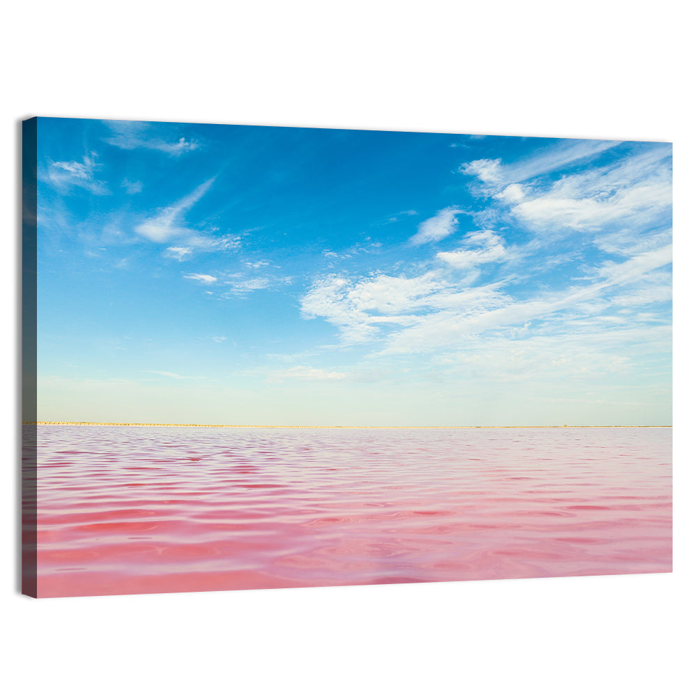 Pink Lake Horizon Wall Art, canvas print, landscape