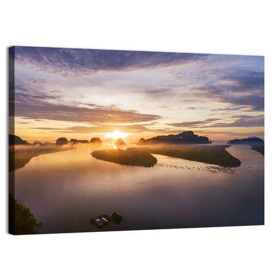 Thailand Mountains Sunrise Wall Art