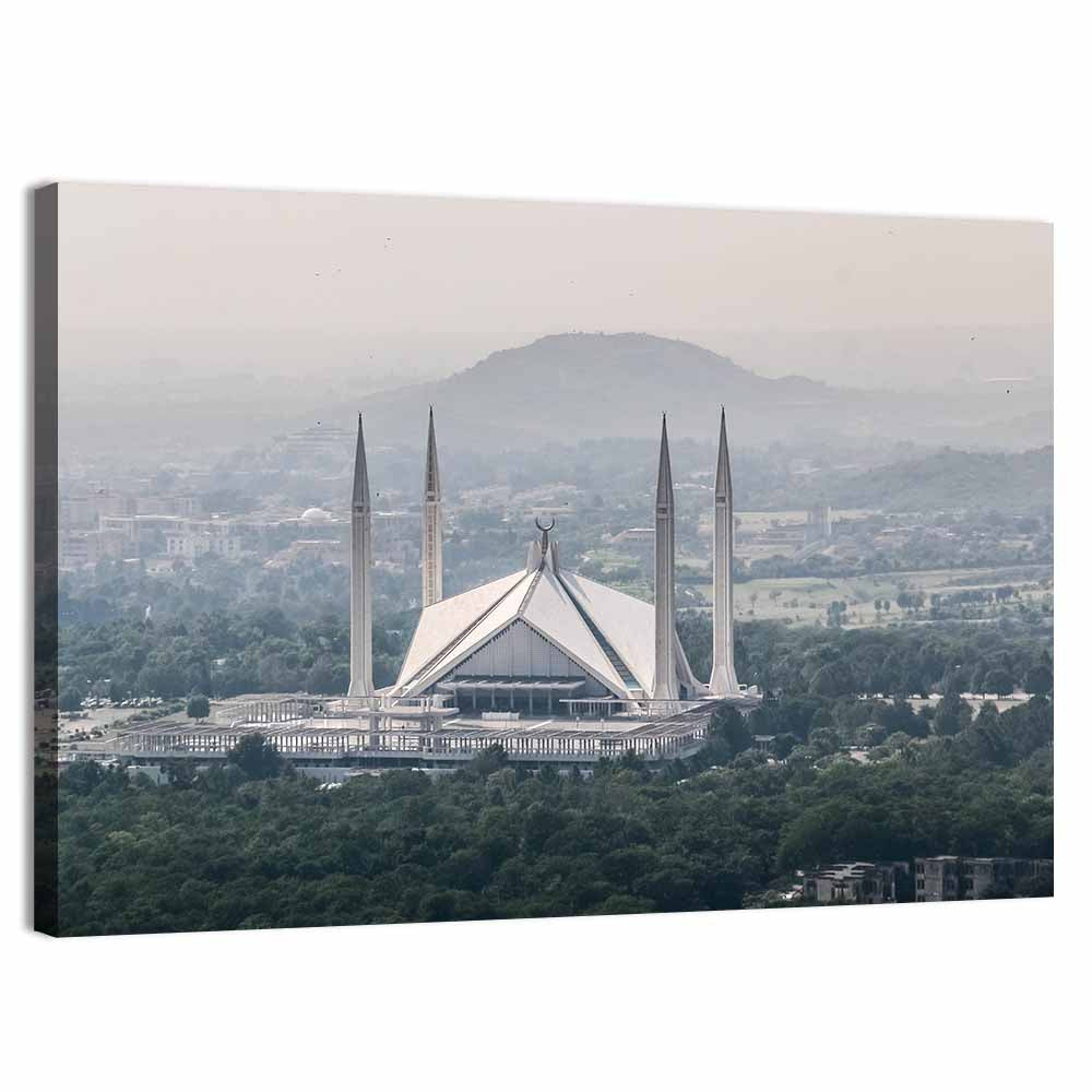 Faisal Mosque Over Margalla Hills Wall Art