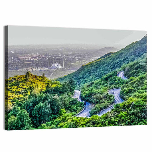 Shah Faisal Mosque From  Margalla Hills Wall Art