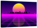 Neon Sunrise Skyline Wall Art