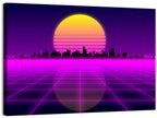 Neon Sunrise Skyline Wall Art