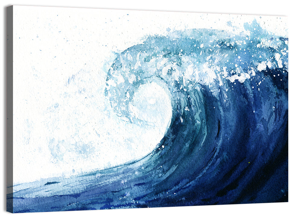 Watercolor Cresting Wave Wall Art, canvas print, landscape
