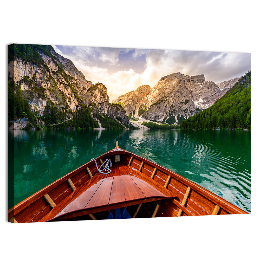 Boat Bow at Lago Di Braies Wall Art