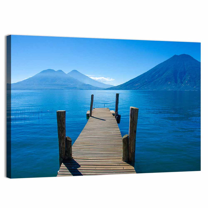 Lake Atitlán Pier View Wall Art as a canvas print