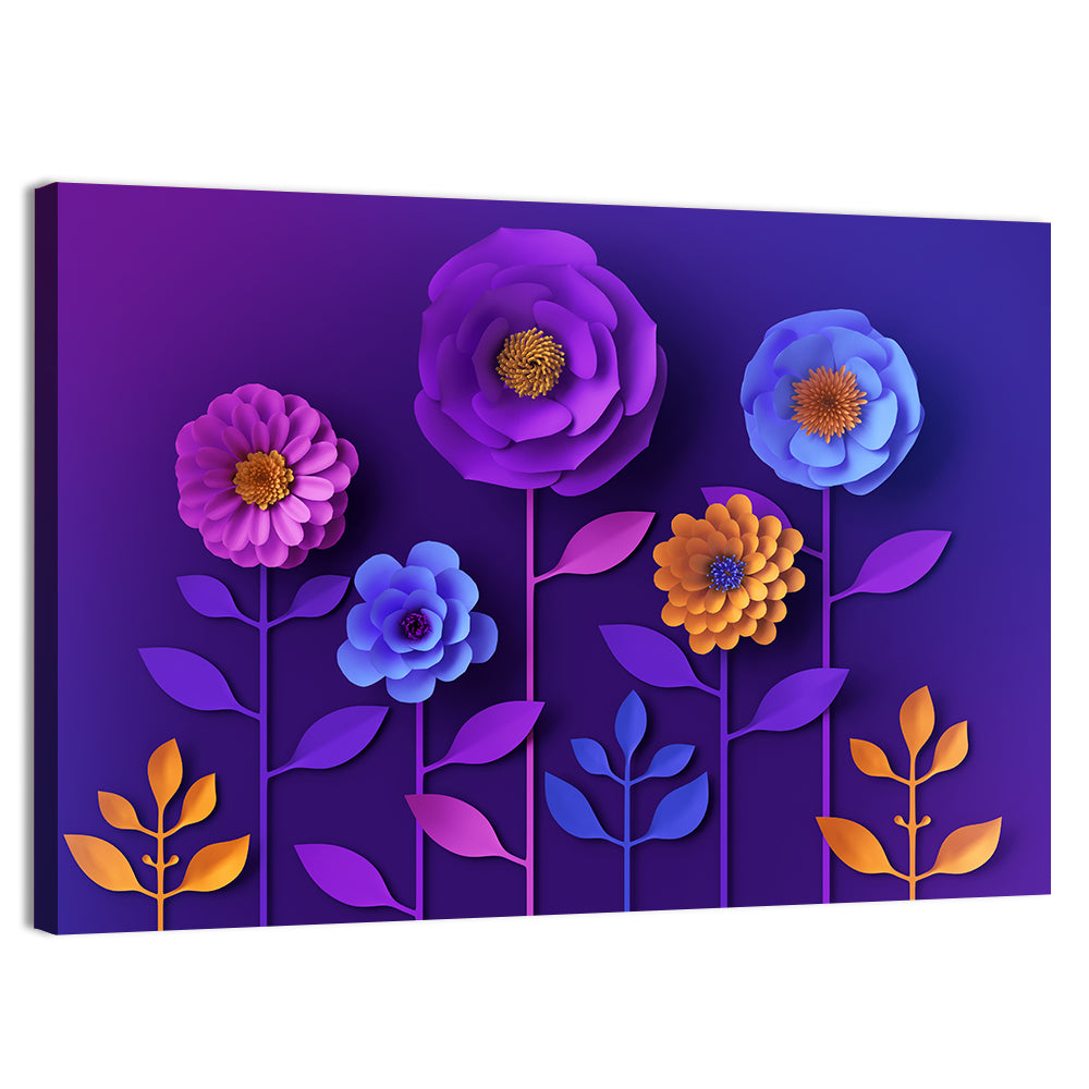 Layered Paper Bloom Illustration Wall Art
