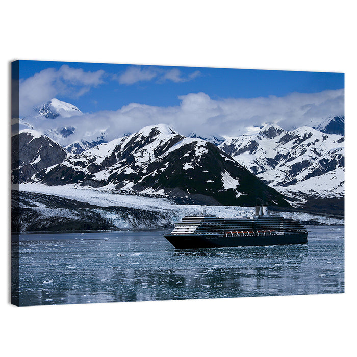 Cruise Ship in Yakutat Bay Wall Art as a canvas print