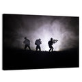 Three Soldiers Silhouette in Fog Wall Art