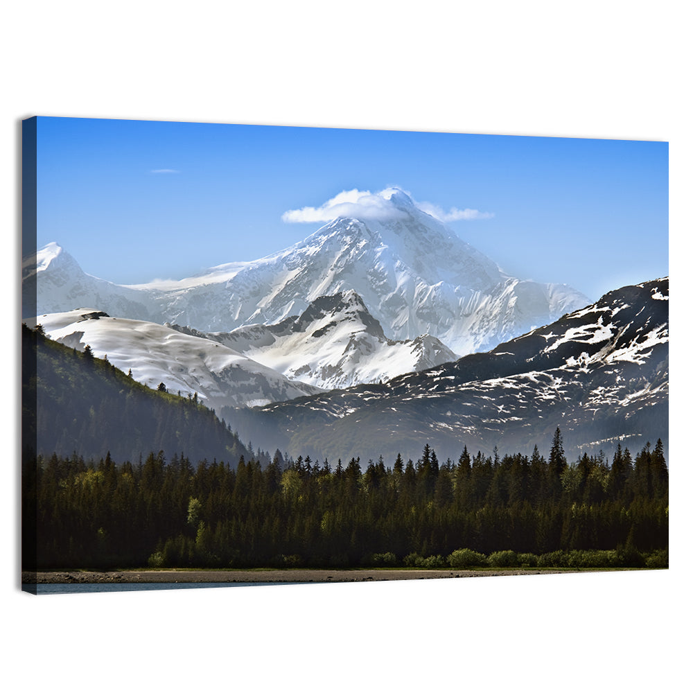 Glacier Bay Snow-capped Peak Wall Art, canvas print, landscape