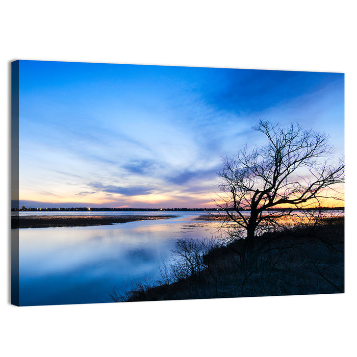 Lake Bemidji Twilight Wall Art as a canvas print