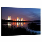 Illuminated Nuclear Cooling Towers Wall Art