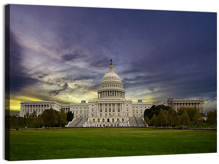 United States Capitol at Dusk Wall Art as a canvas print
