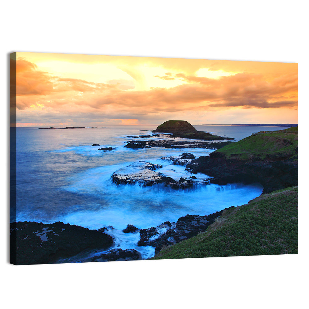 Phillip Island Cliffs at Sunset Wall Art, canvas print, landscape