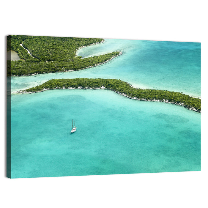 Turquoise Bahamas Islands Wall Art as a canvas print
