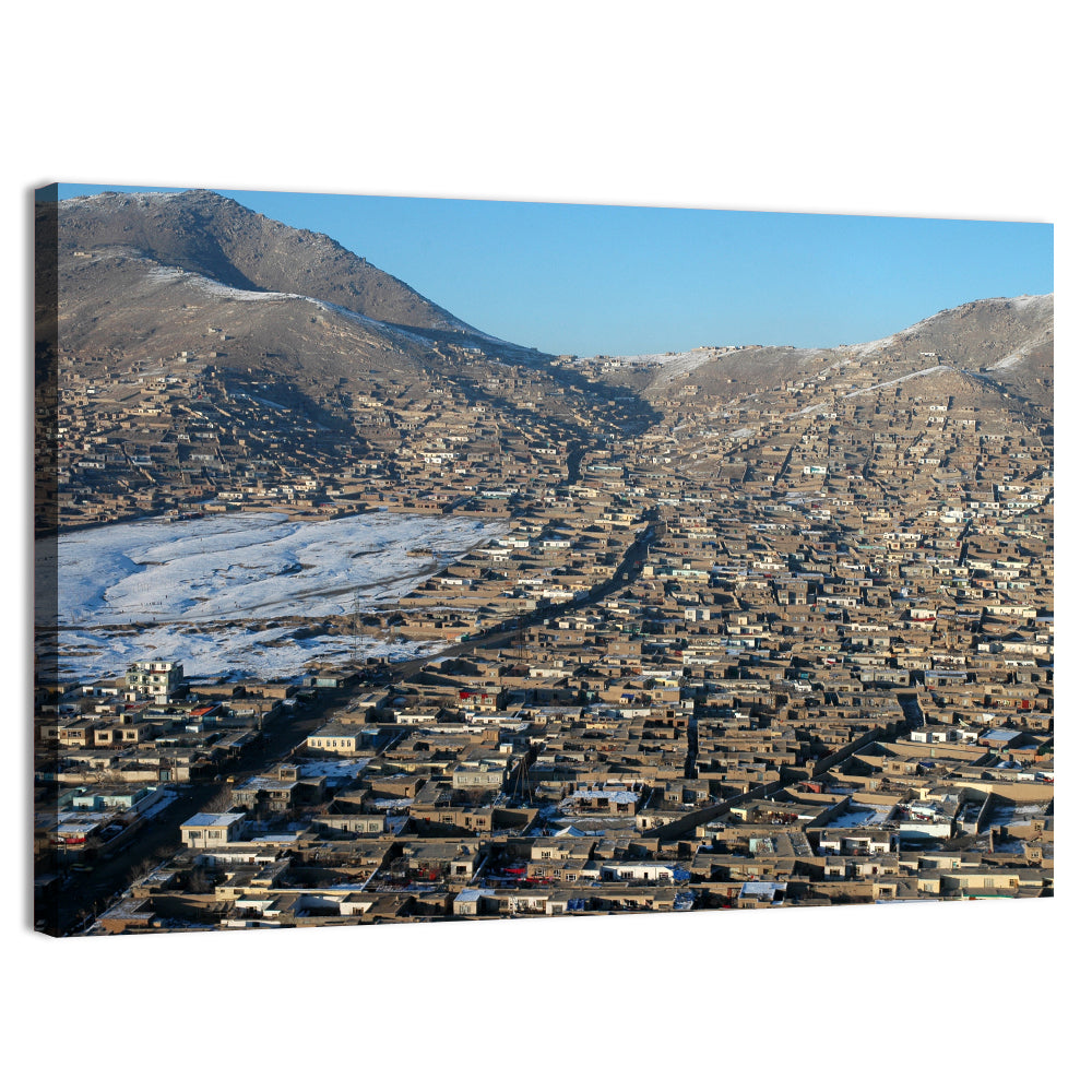 Kabul Winter Cityscape Wall Art, canvas print, landscape