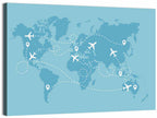 World Flight Routes Map Wall Art